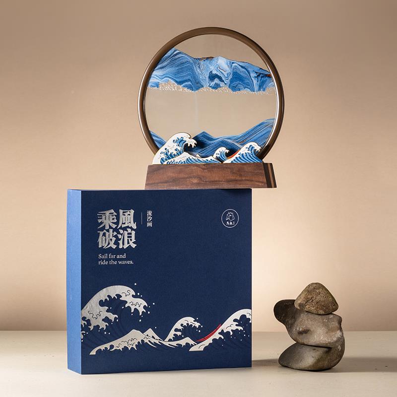 马制鹿流沙画乘lsh03风导破浪创意办公室摆件客厅装饰桌面高档领图片