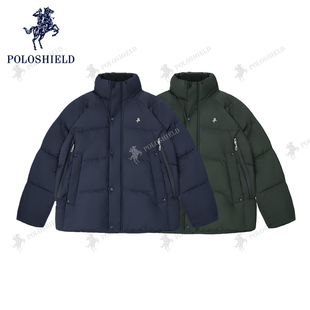 POLOSHIELD保罗希尔德收口袖插肩袖立领保暖短款时尚男士羽绒服
