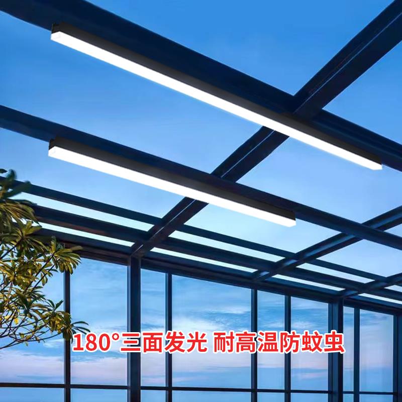 玻璃阳光房专用灯 雨棚灯超亮LED凉亭防雨防虫耐高温长条阳光棚灯