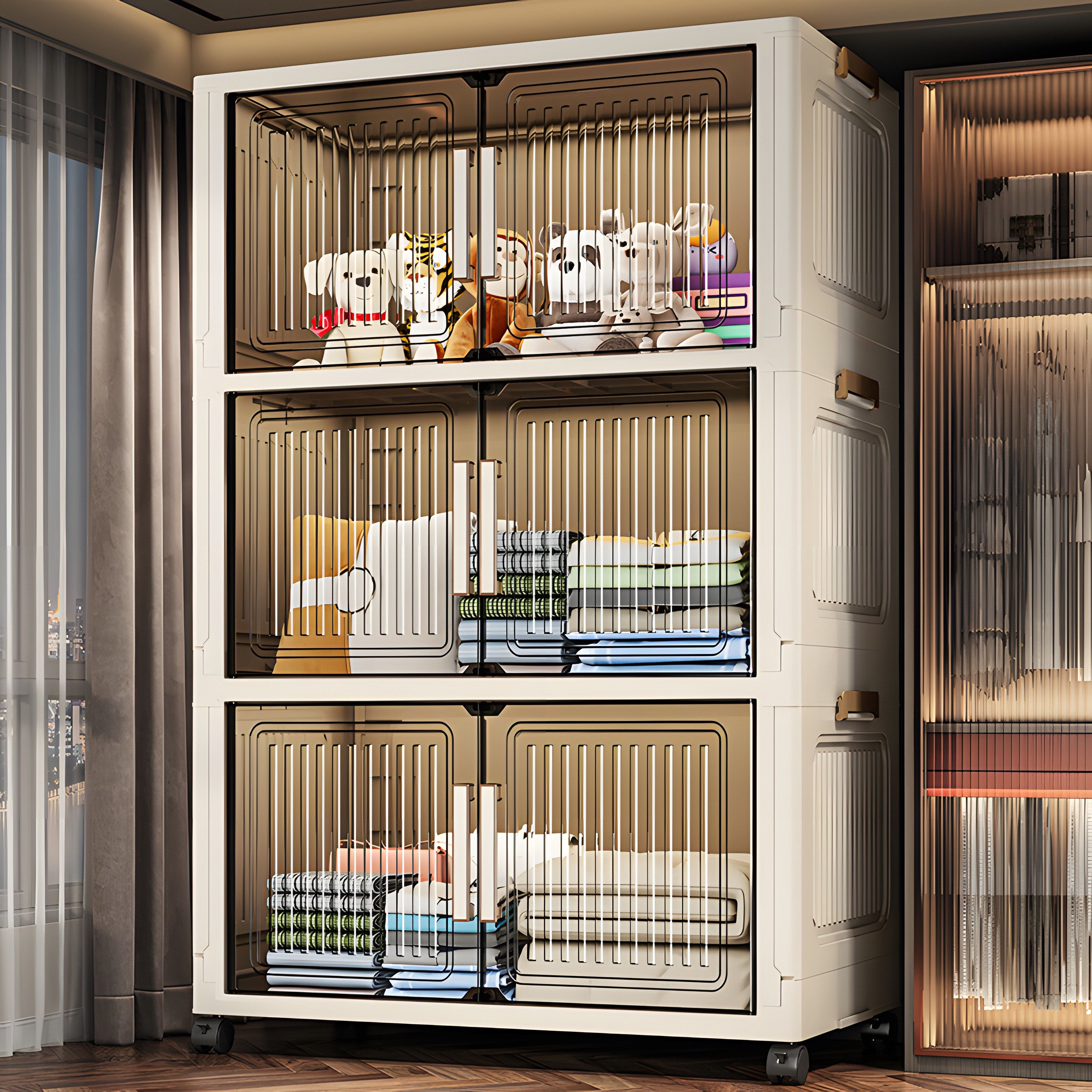 德国加厚收纳柜折叠置物柜家用宝宝衣柜多层可移动儿童玩具储物柜,收纳整理,收纳柜,淘宝优惠券,粉丝福利购,淘宝优惠卷