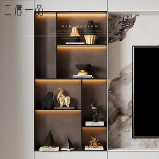 高级感黑金组合套装客厅电视柜酒柜餐柜摆件轻奢样板高档装饰品