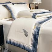 高级感丝滑裸睡140s真丝夏凉被四件套冰丝凉感薄被夏季 双人空调被