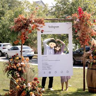 网红结婚创意kt板婚庆手持相框拍照个性道具婚礼合影手举牌定制