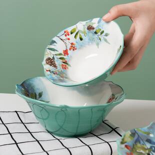 创意汤碗面碗甜品水果沙拉碗微波炉大小号餐具 陶瓷碗单个家用日式