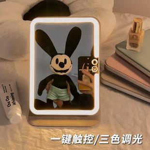 桌面折叠梳妆补光小镜子便携随身学生宿舍 led化妆镜带灯家用台式
