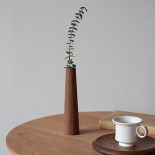 MUMO木墨 旋木花器 插花瓶自然大漆樱桃木实木水培装饰摆设
