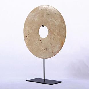 新中式简约玉璧系列摆件家居饰品售楼处软装客厅酒店搭配工艺品