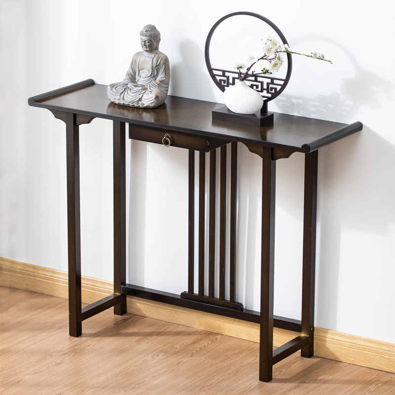 玄关桌实木新中式端景台柜玄关小条案窄长条供桌条几桌子靠墙家用