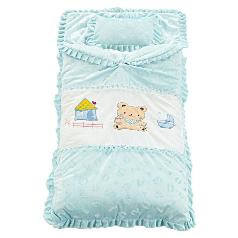 0-12岁全棉儿童加厚睡袋 秋冬加绒睡袋 四季通用儿童中大童棉花被