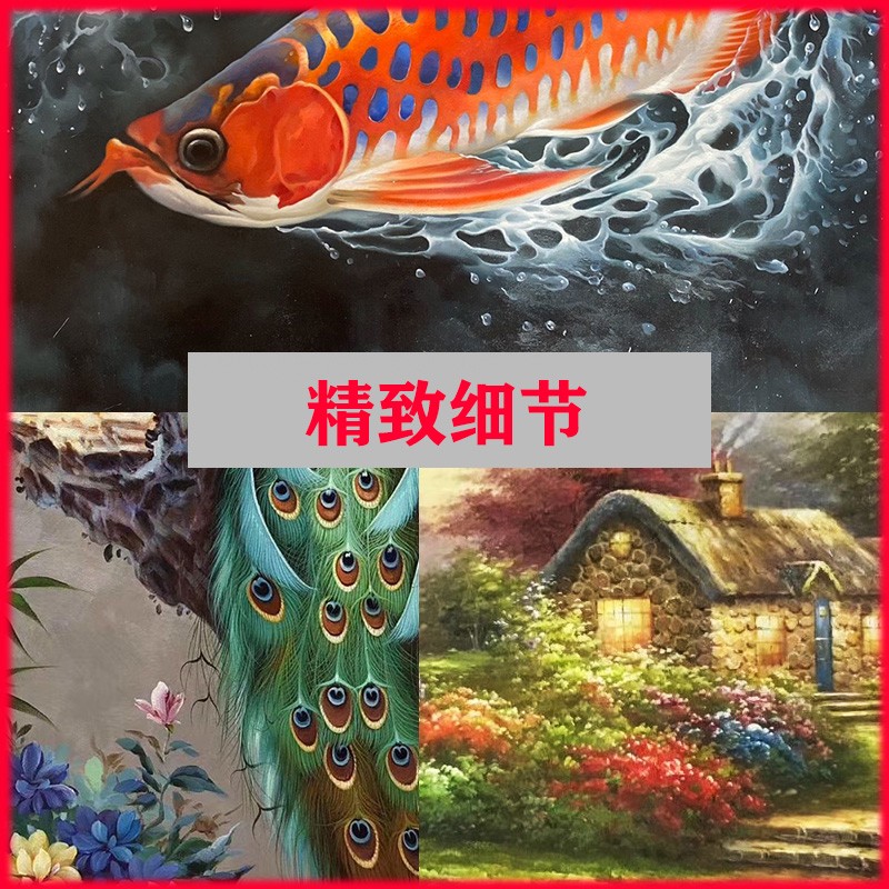 肖像油画定制照片真人物纯手绘丙烯抽象风景装饰客厅玄关欧式挂画