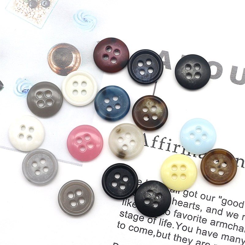 衬衫纽扣鹅黄色糖色尿素天蓝色嫩绿色童装衬衣开衫polo彩色扣子