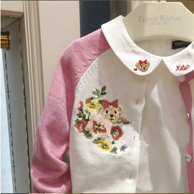 清清高品质赔钱女童开襟衫纯棉线抗起球针织外套内搭T恤可撘牛仔