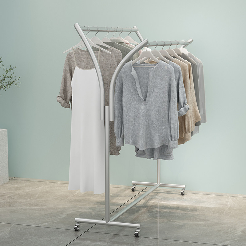 服装店中岛展示架落地专用双排杠陈列女童装上墙挂衣货架移动带轮,商业/办公家具,服装展示架,淘宝优惠券,粉丝福利购,淘宝优惠卷