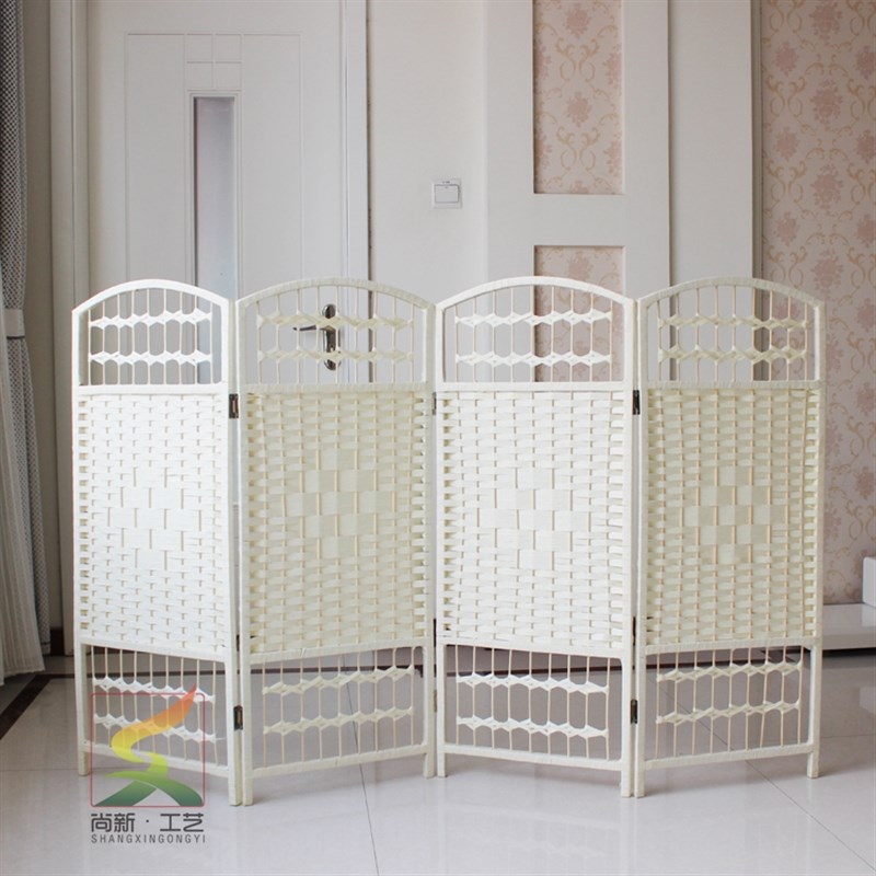 区域围栏藤编儿童隔断装饰栏隔墙折屏幼儿园小屏风 可定尺寸