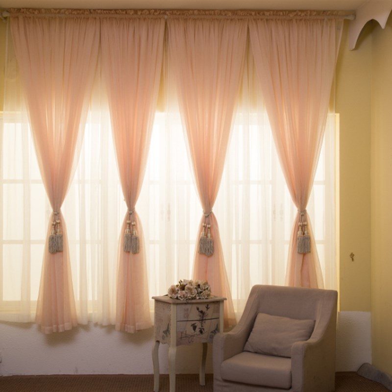 定制纯色半遮光帘头窗幔欧式客厅卧室落地窗成品窗帘特价