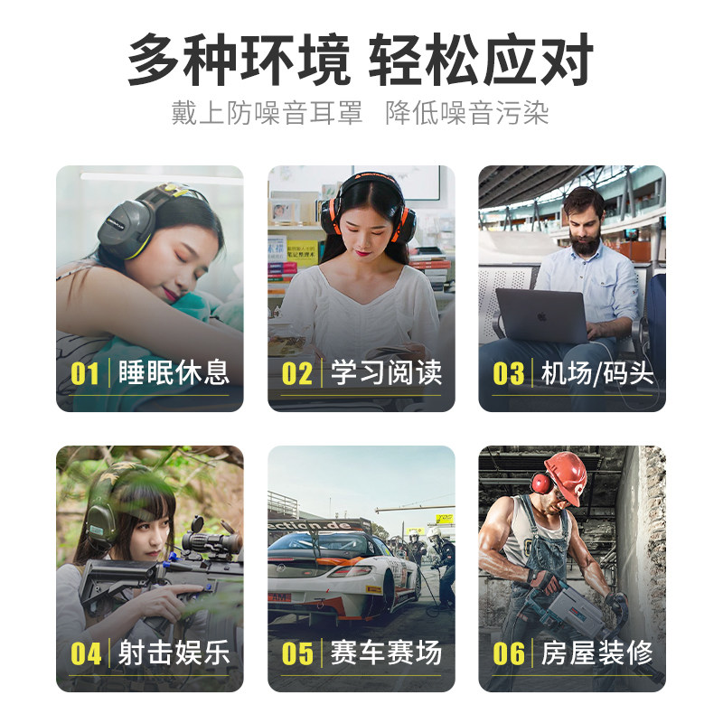 代尔塔隔音耳罩睡眠用防降噪音学习睡觉防吵神器静音耳机