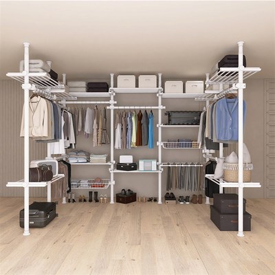 贸易款顶天立地晾衣架置衣架衣柜挂衣架组装立杆横杆网框托盘配件