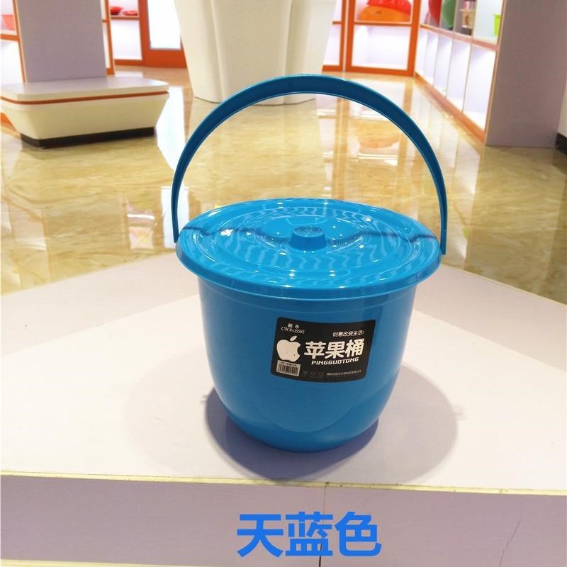 塑料小桶带盖子4升小水桶绿色小桶6升蓝色桶清洁桶消桶美工小桶