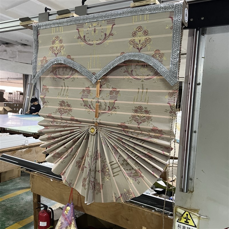 纯色遮光窗帘 孔雀蓝扇形卷帘 拉帘升降窗帘卧室书房阳台扇形卷帘