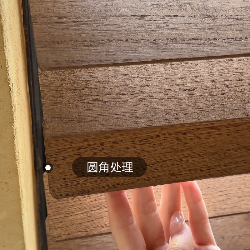 草本漆天然梧桐木柚木色百叶定制别墅小窗美拉德遮光折叠木窗帘