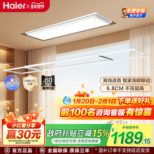 【政府补贴】海尔电动晾衣架声控超薄隐形阳台智能升降晾衣杆YR04