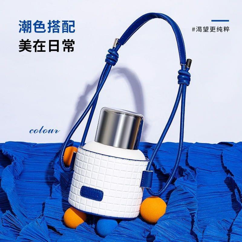 迪乐贝尔316不锈钢吸管保温杯女儿童手提水杯大肚水壶460ml