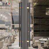 特厚高档不锈钢玻璃大门拉手黑灰色对装 推拉实木门把手可订制孔距