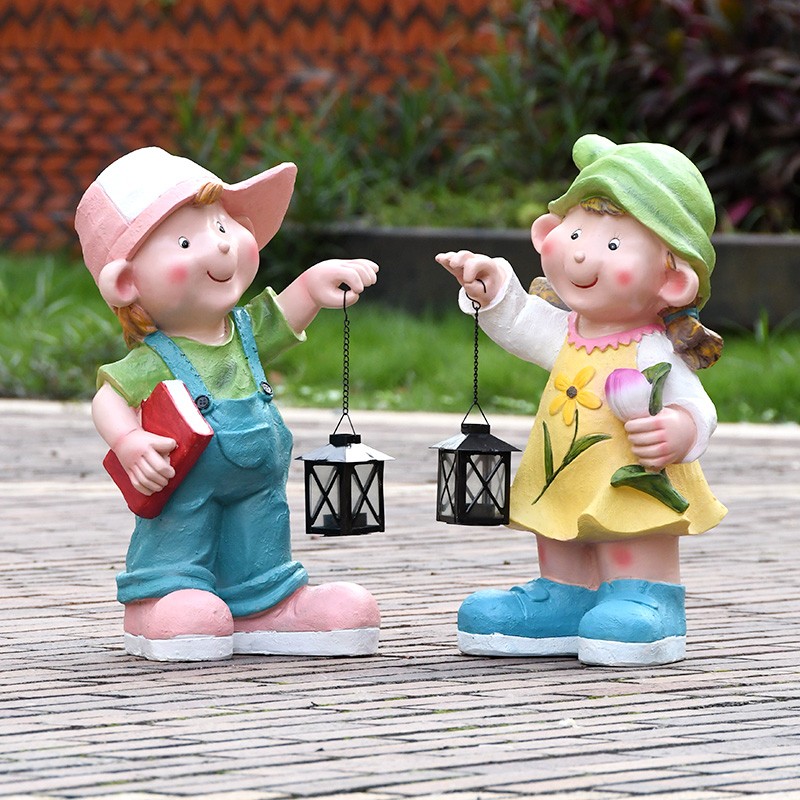 户外卡通娃娃摆件读书人物雕塑摆件学院装饰学校商场景观装饰布置