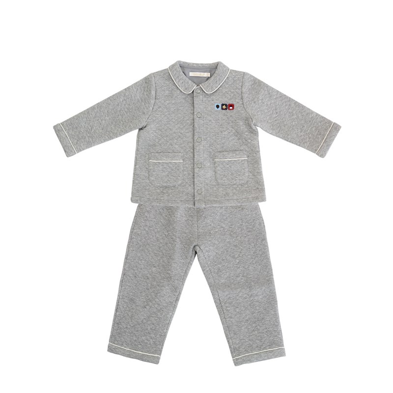 高订2023秋冬新款儿童家居服男童女童保暖加厚铺棉睡衣套装可外穿