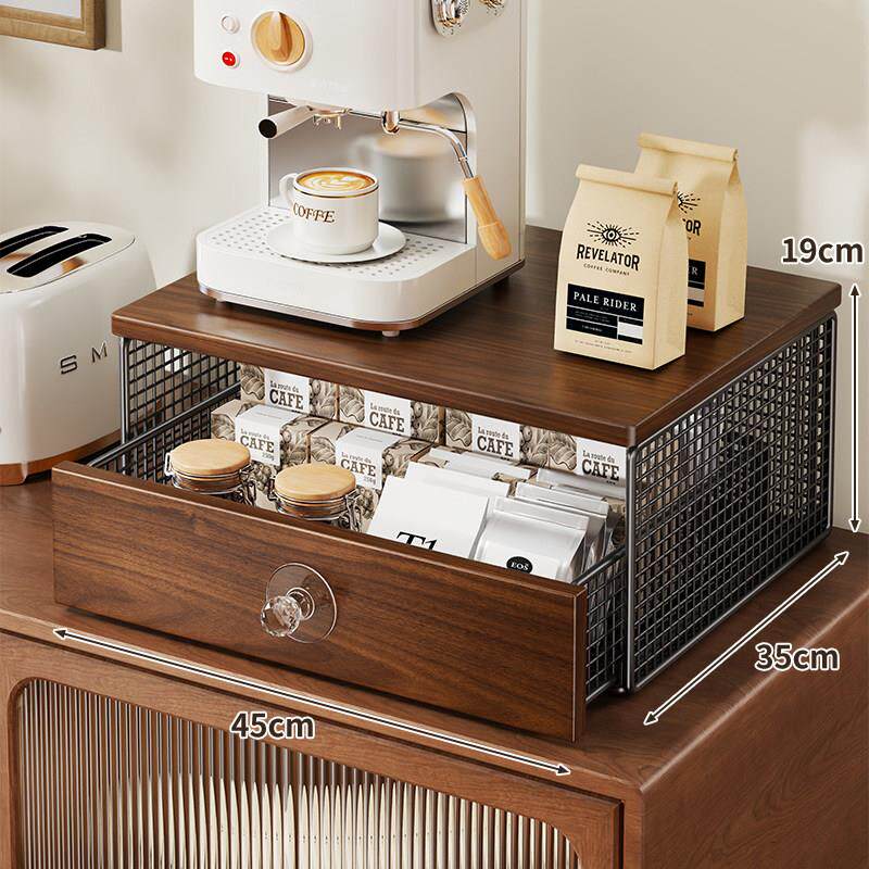 咖啡机置物架家用台面可抽拉水杯茶杯收纳架餐边柜多功能储物神器