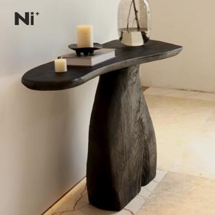 Ni尼家侘寂风玄关桌实木入户门厅桌中古民宿走廊过道艺术端景条案