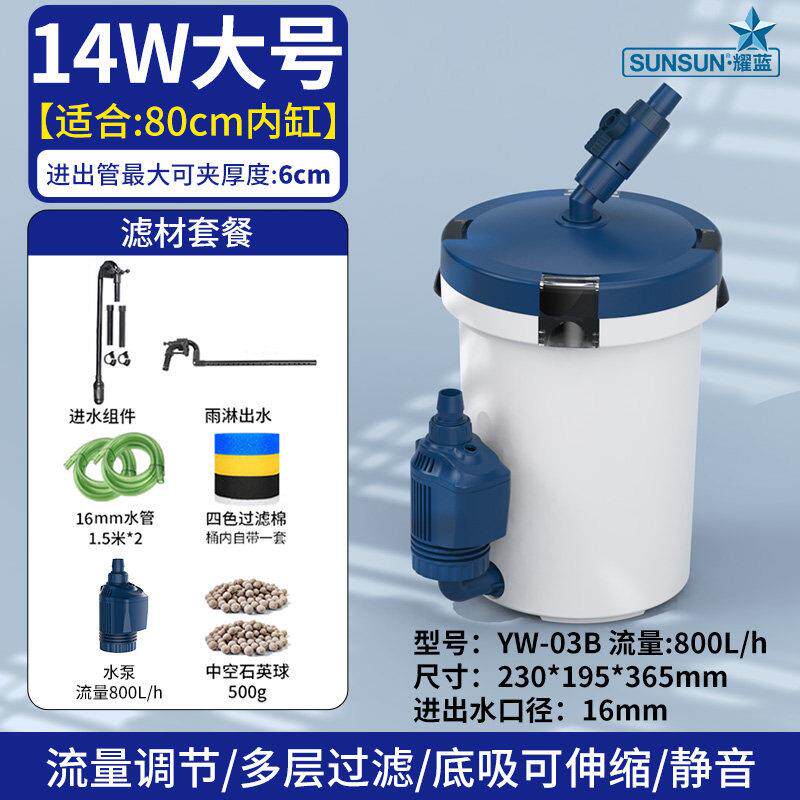 圆形鱼缸过滤桶外置过滤器净水循环三合一水循环系统古法养鱼专用