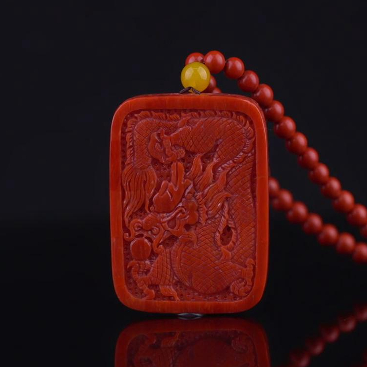 红珊瑚手雕挂坠徐天奖大师亲雕