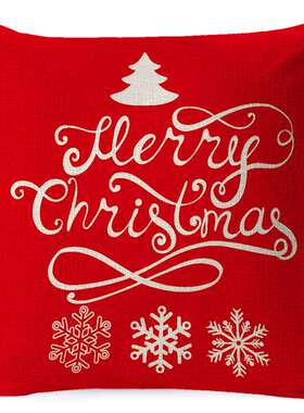 圣诞节抱枕套2024亚马逊欧式亚麻沙发靠垫跨境Temu节日JIT枕头套