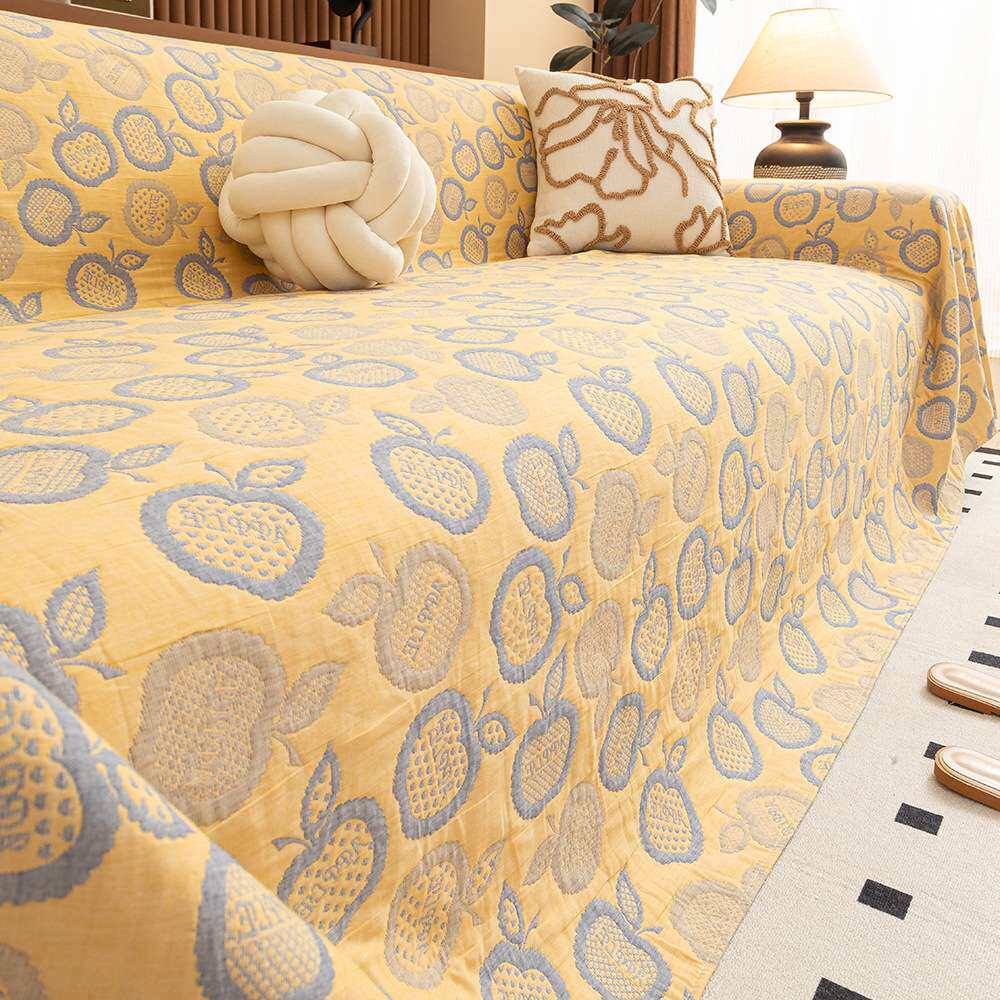 纯棉沙发巾盖布水洗三层纱提花四季通用午休盖毯高档沙发毯沙发罩