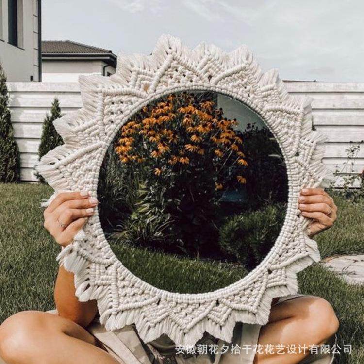 0店面装饰镜子波西米亚挂毯北欧装饰挂毯镜子店面酒店墙面装饰客