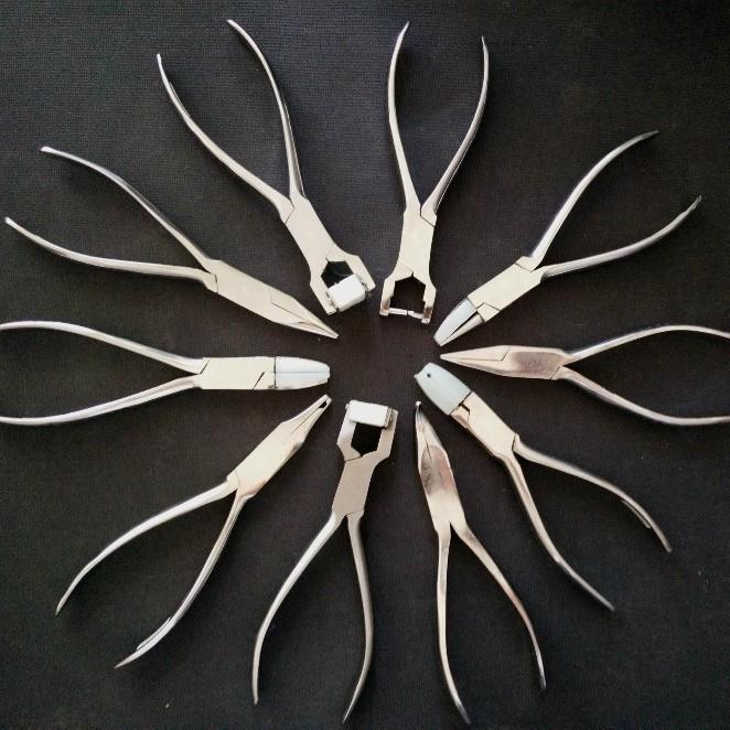 不锈钢无牙尖嘴钳圆嘴钳扁嘴钳 平口弯嘴尼龙修脚钳眼镜钳子多种