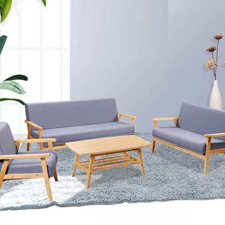 酒店小户型木沙发简约沙发现代租房客厅椅布艺单人双人北欧沙发