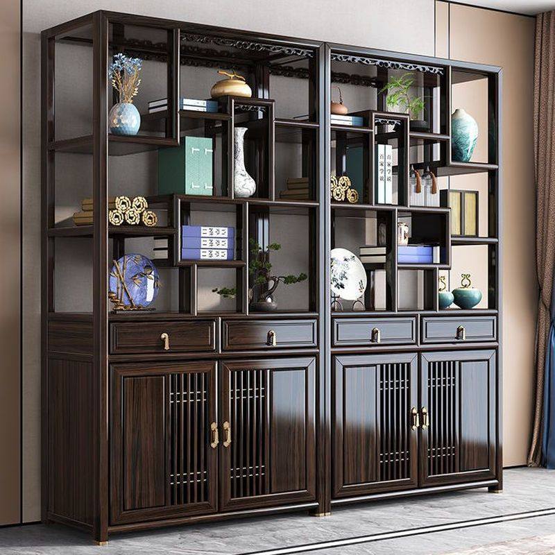 乌金木博古架实木中式多宝阁全实木现代简约书柜书架置物架储物柜