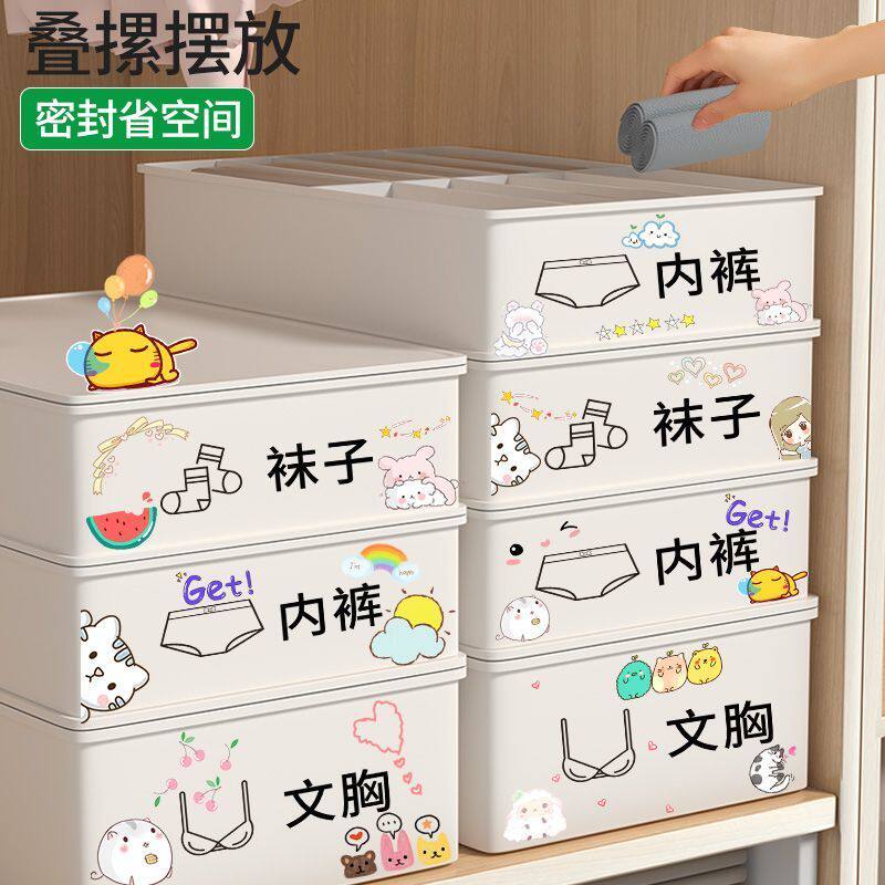 内衣收纳盒学生宿舍袜子内裤三合一家用内衣裤整理箱衣柜抽屉盒子