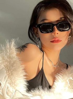 性感甜酷宋智雅同款穿搭墨镜韩版黑色框防紫外线太阳镜眼镜男女潮