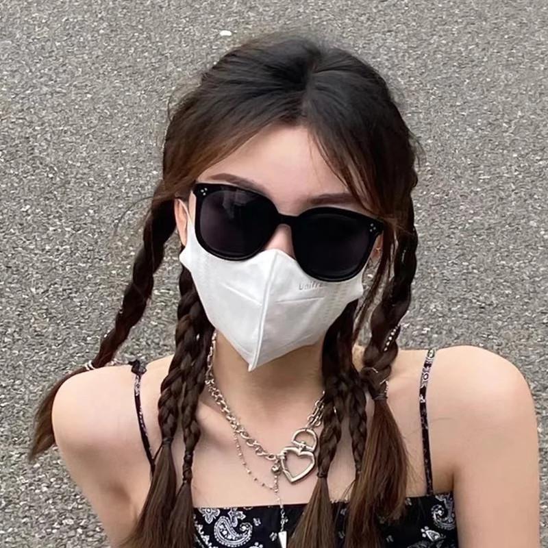 网红款墨镜女圆脸超大框方形防紫外线显瘦复古大脸复古太阳镜男潮