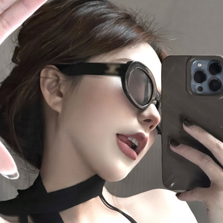 猫眼墨镜女款大脸高级感欧美辣妹2025新款眼镜复古椭圆大框太阳镜