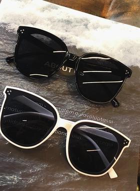 白色韩版潮墨镜女街拍时尚方框圆脸防紫外线偏光黑色太阳镜男眼镜