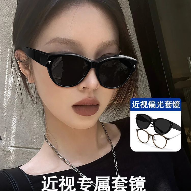 墨镜可套近视镜开车专用防晒偏光太阳镜猫眼套镜女雪地夹片UV400