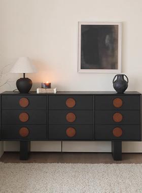 中古木实六九复斗柜法式厅古黑色现代客卧室储物玄79717关餐边柜