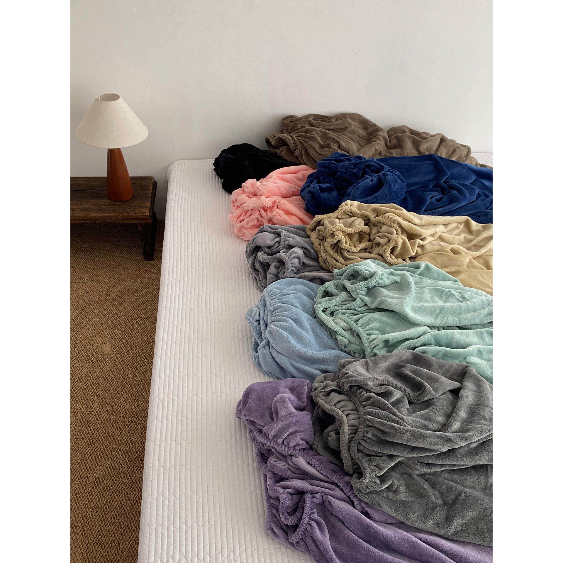 可定制保URN暖绒牛奶季绒床笠单件冬珊瑚厚绒床加罩保护套防滑加