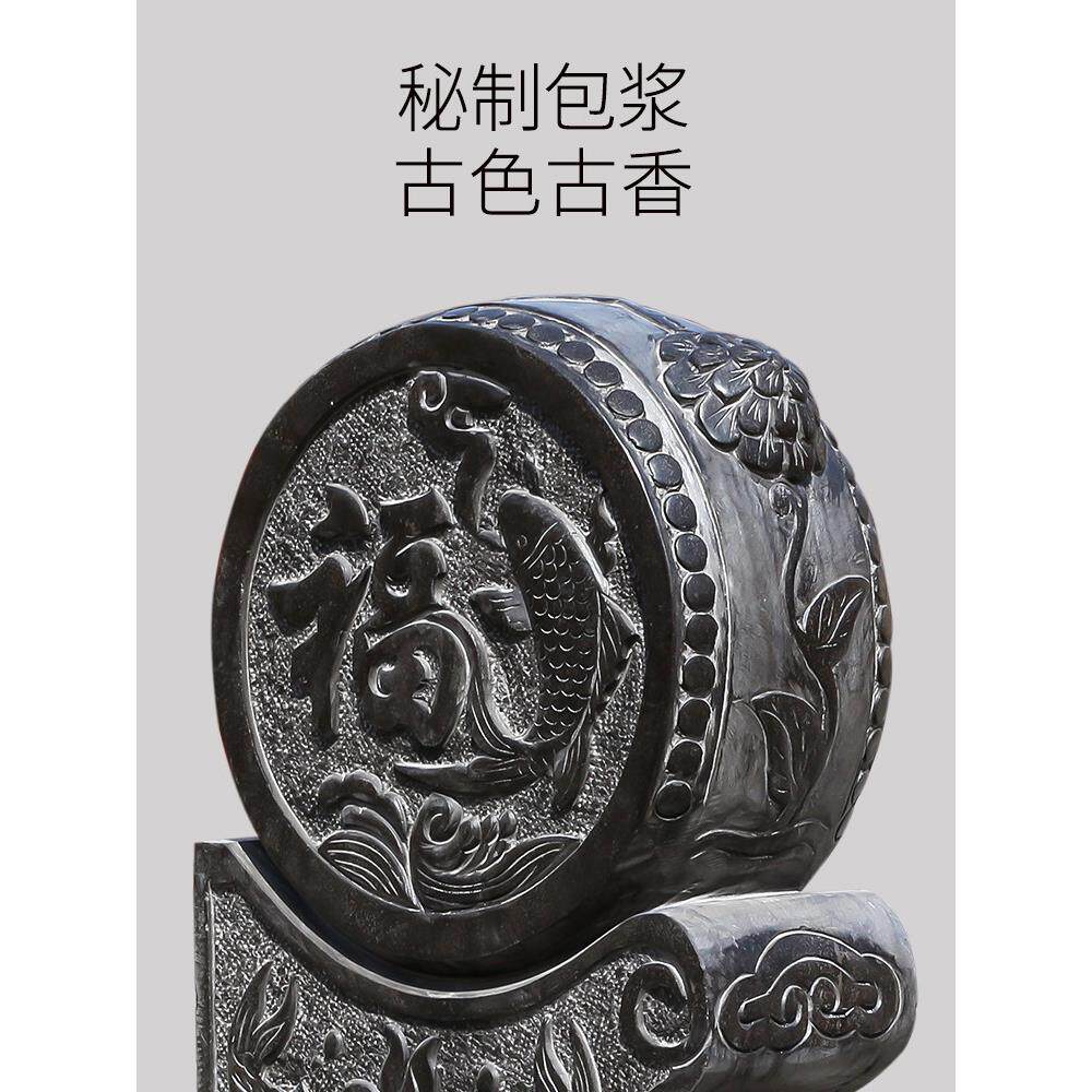 青抱YFMD-017石彷古墩用鼓石墩福鱼小象中式门门口石鼓雕塑一家对