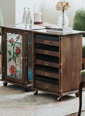 物应约瑟芬小22860茶柜黑胡桃实木可移动茶台柜咖啡茶桌沙水边发