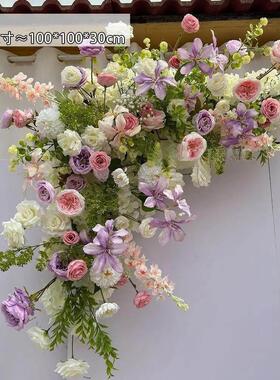 仿婚花真森TAX系IJR地排花排千代粉兰订背景装饰布置路紫引花庆婚